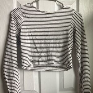 Heart & Hips Striped Long Sleeve Crop Top